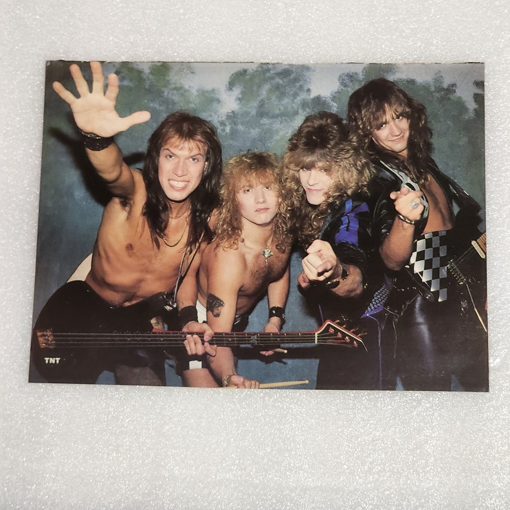 TNT hair metal band shirtless guitar vintage poster clipping 8x10 1980s